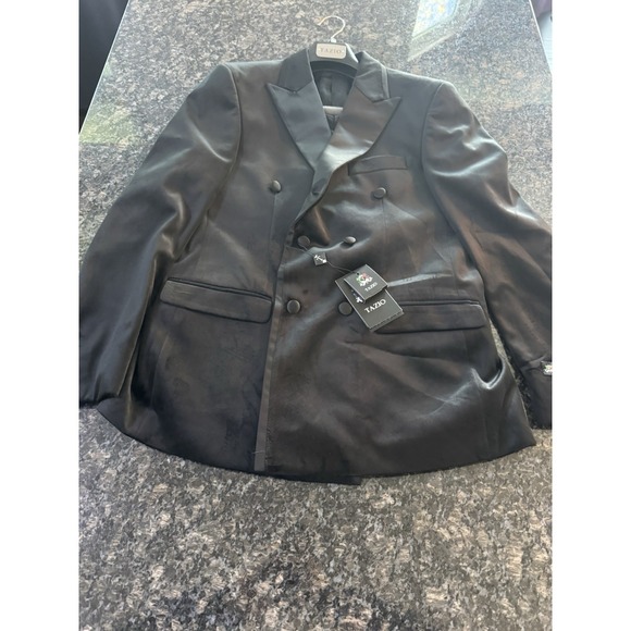 Tazio super 100 Pure wool tuxedo blazer Tux Jacket, Suit Jacket $469 NWT Black - Picture 3 of 13